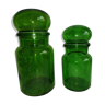 Pair of green jars
