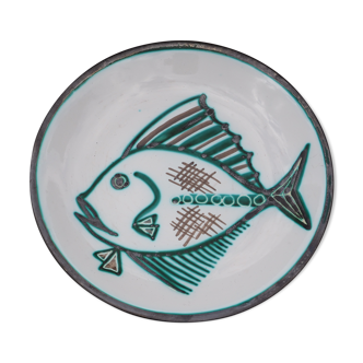 Fish decor plate by Robert Picaud - Vallauris