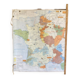 Historical school geographic map of France and Europe