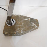 Office Art Deco lamp, chrome metal, & base marble, 1930 s