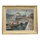Painting / oil on canvas Art Deco period circa 1940 port view