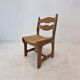 Ensemble de 6 chaises rasoir en chêne brutaliste, France, années 1960