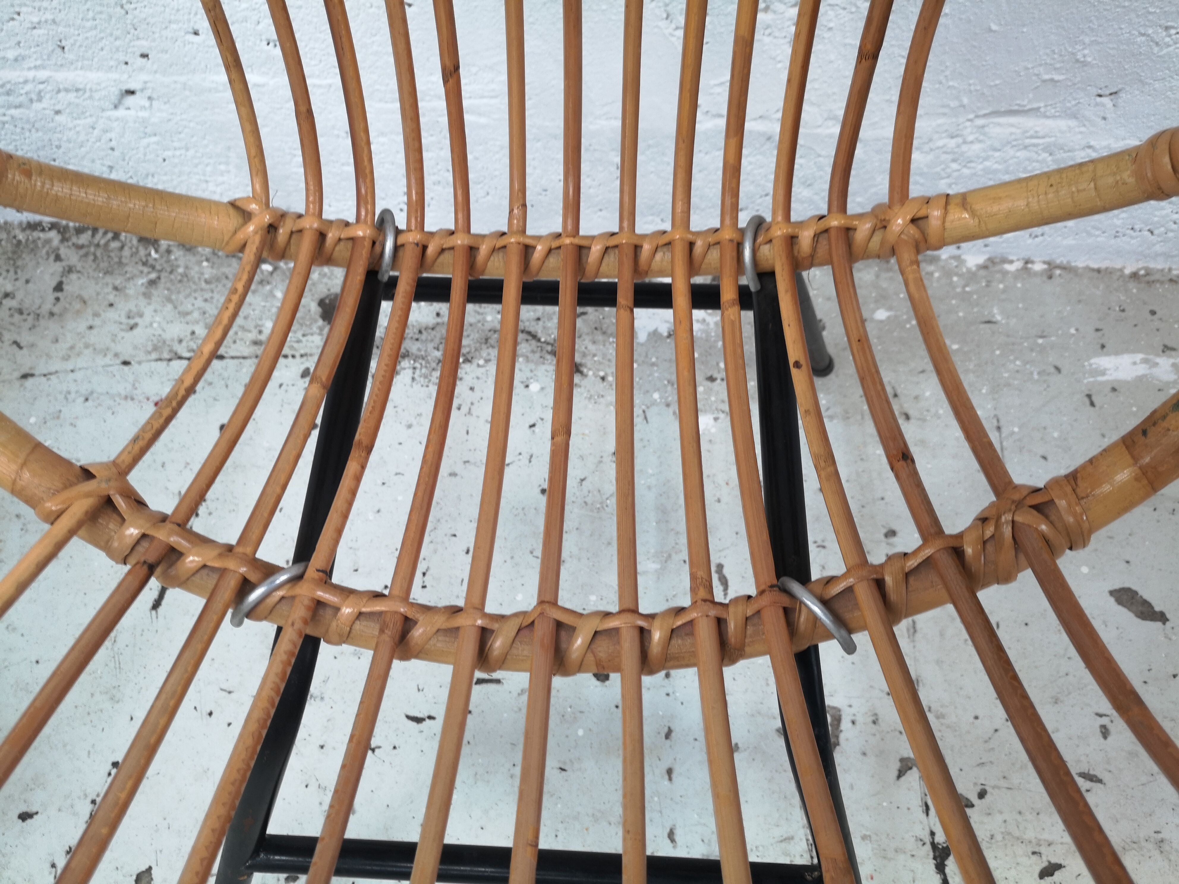 Pair of armchairs shell rattan