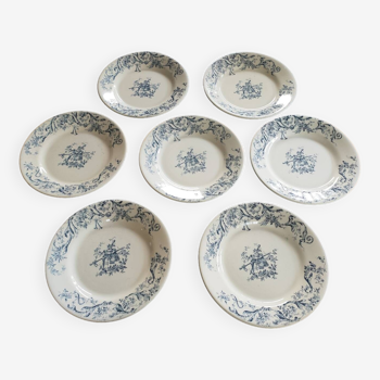 Anciennes assiettes plates faïence de Gien