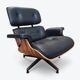 Black & Palisander Santos Herman Miller Original Eames Lounge Chair & Ottoman