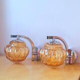 Pair of 70s ball wall lights