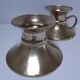 Pair of vintage solid brass hand candlesticks