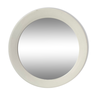 Syla white plastic round mirror