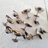Lot de 6 tasses vintage pour desserts, glaces ou sauces en acier mat de haute qualité datant des ann