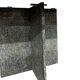 Vintage square dining table in green marble / wabi-sabi table