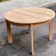 Scandinavian round extendable dining table stripped in raw oak 1980