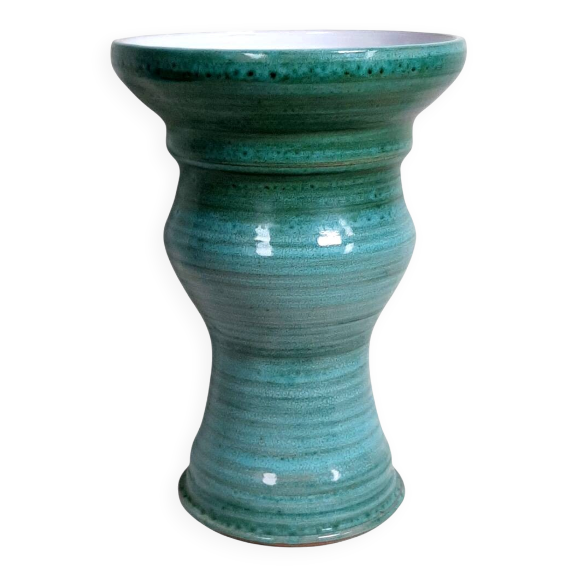 Turquoise ceramic vase Entrevaux