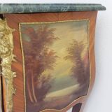 Louis XV curved chest of drawers in Martin varnished marquetry