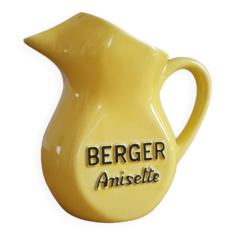 Faience advertising pitcher for Berger