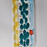 Plat en céramique émaillée, peint à la main, Portugal, 36 cm