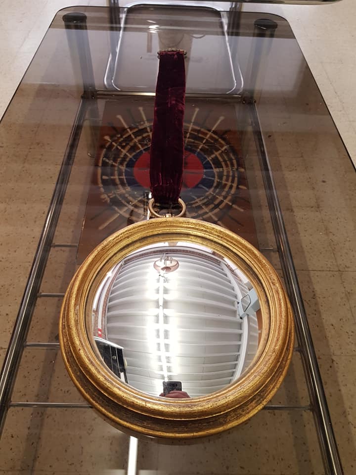 Vintage round witch mirror 60s 70s - 22cm