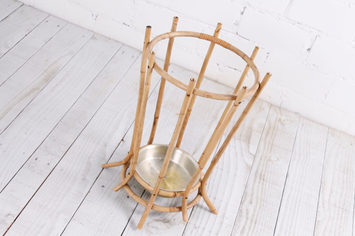 Italian Bamboo Umbrella Stand, 1950s