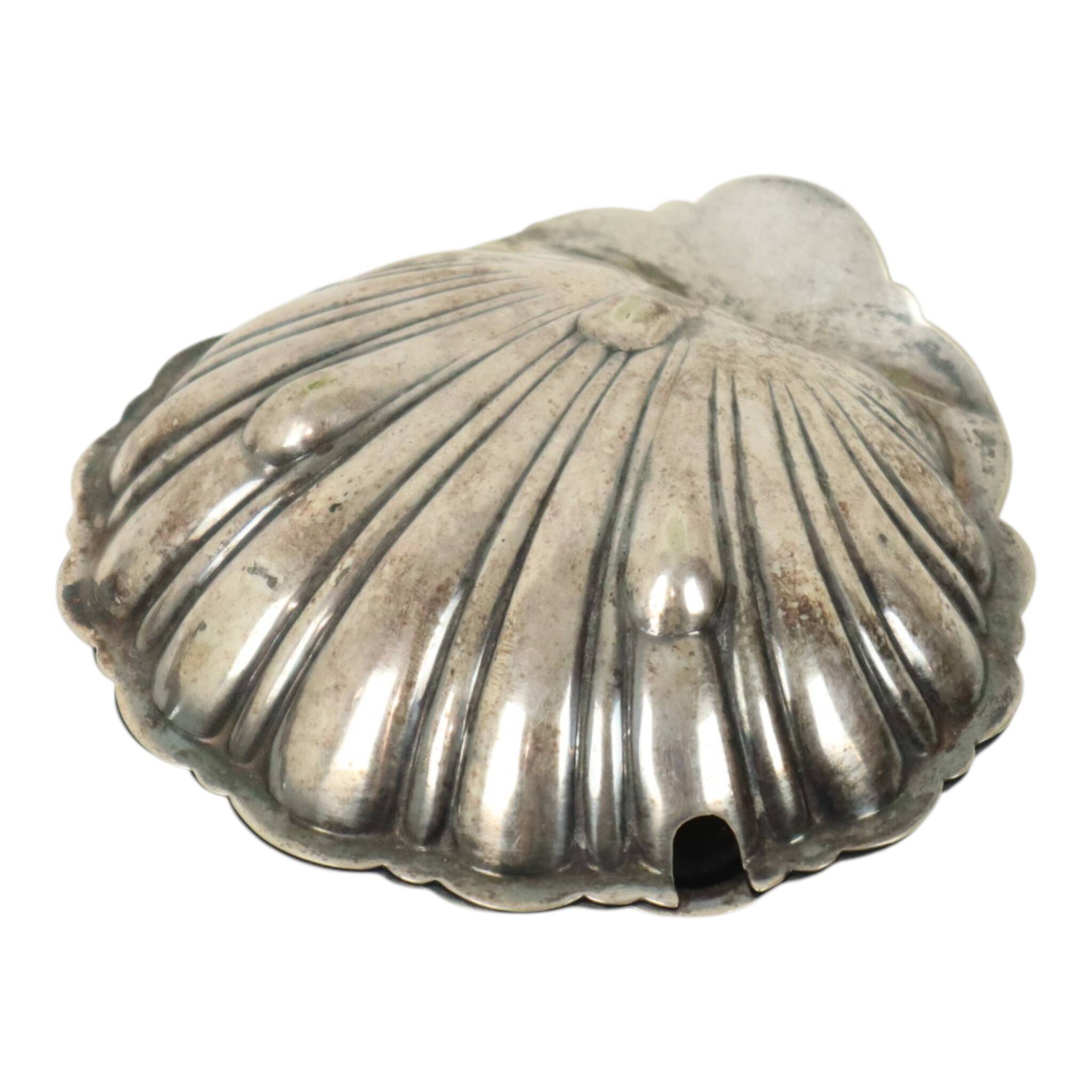 Silver-Plated Shell Butter Dish Caviar Holder Made in England