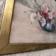 Watercolour signed MARTHE ROBLOT in a gold leaf frame.