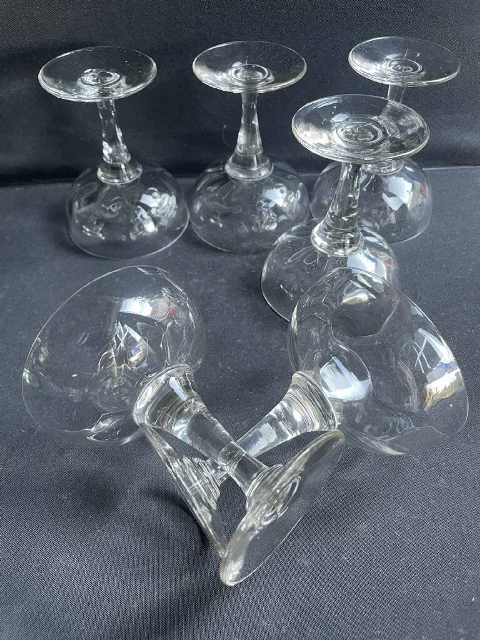 6 old champagne glasses – Blown glass