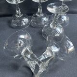 6 anciennes coupes à champagne – Verre soufflé