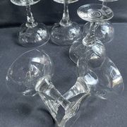 6 old champagne glasses – Blown glass