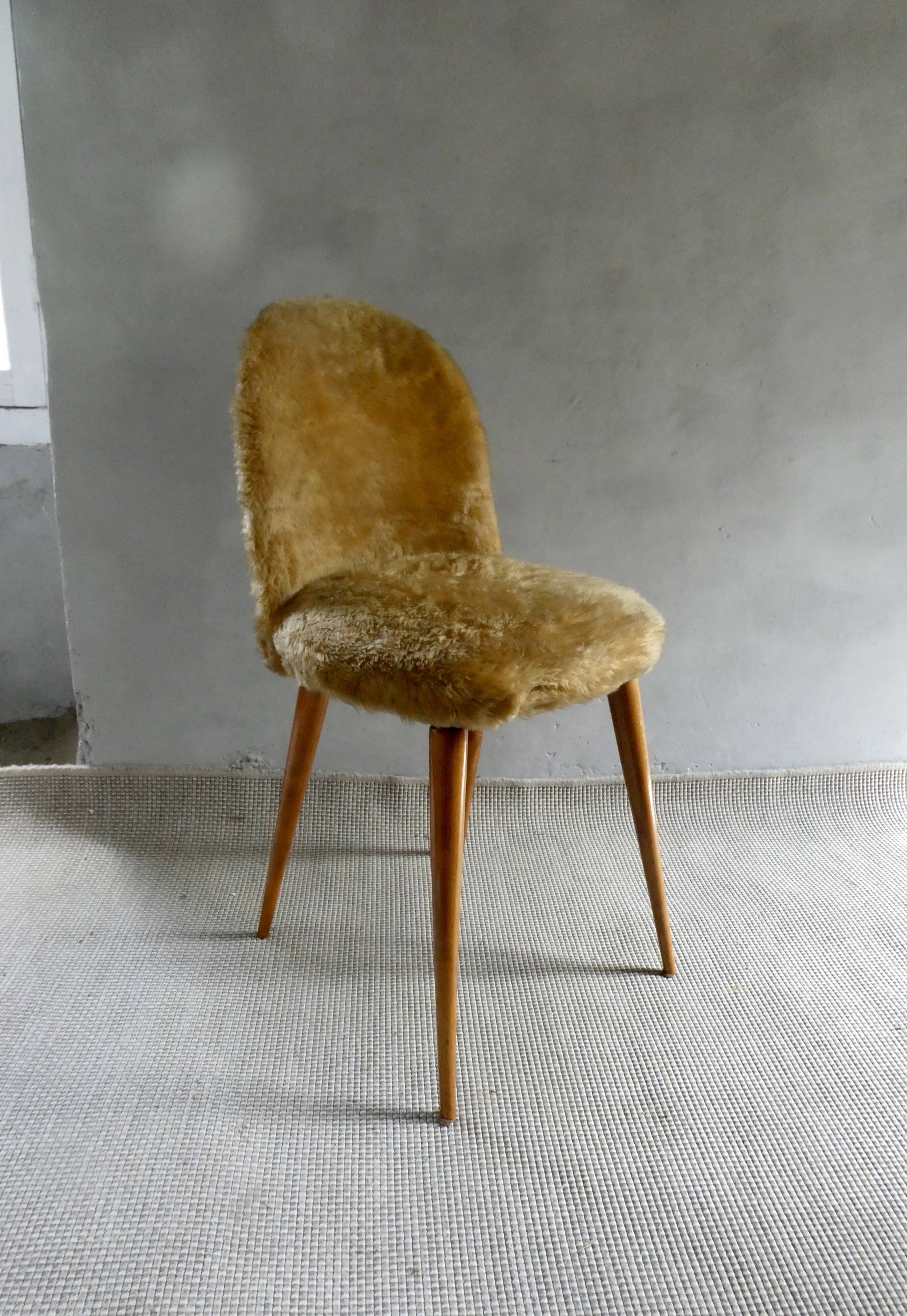 Bronzed moumoute chair from the 60s