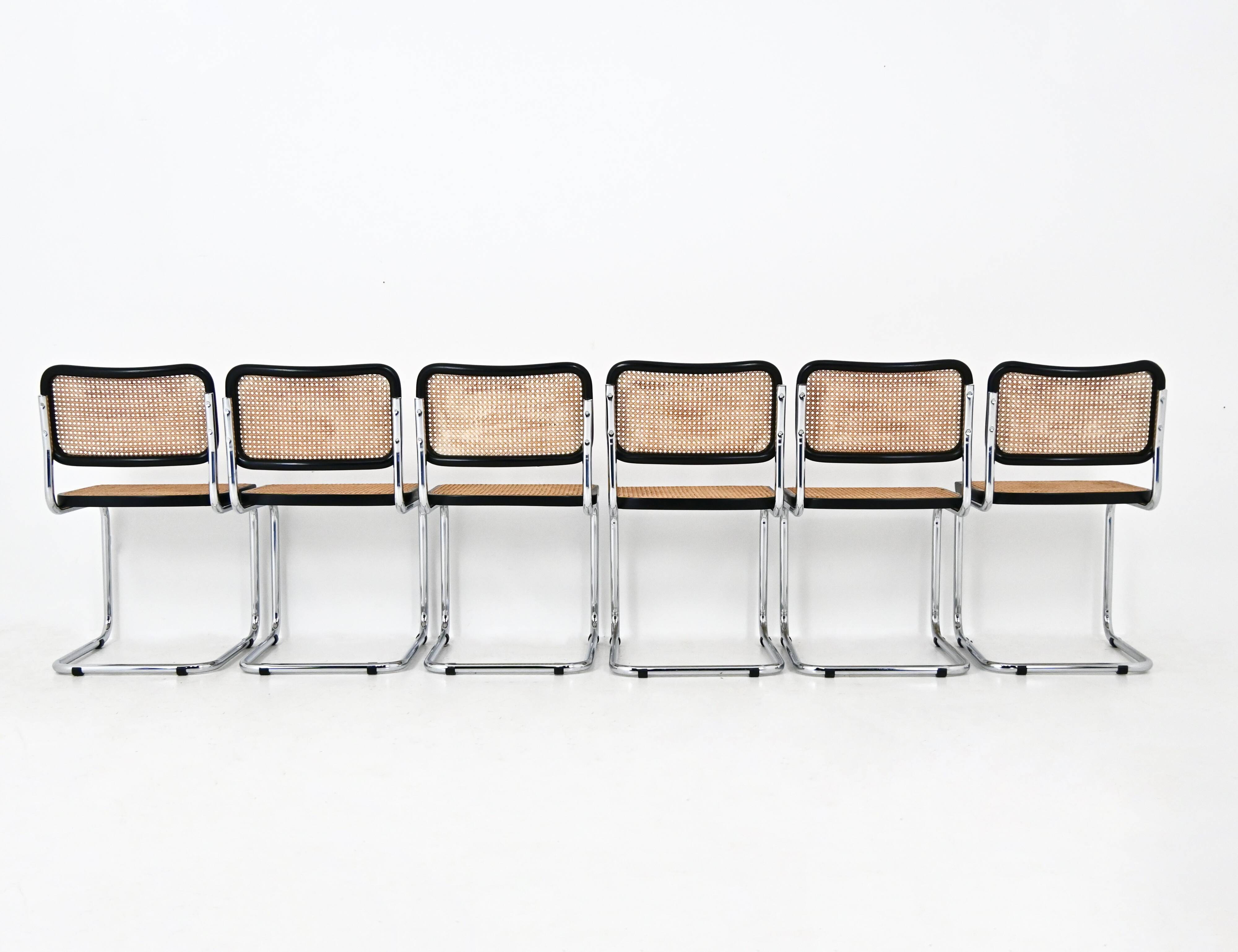 Ensemble de 6 Chaises de salle à manger Style B32 de Marcel Breuer