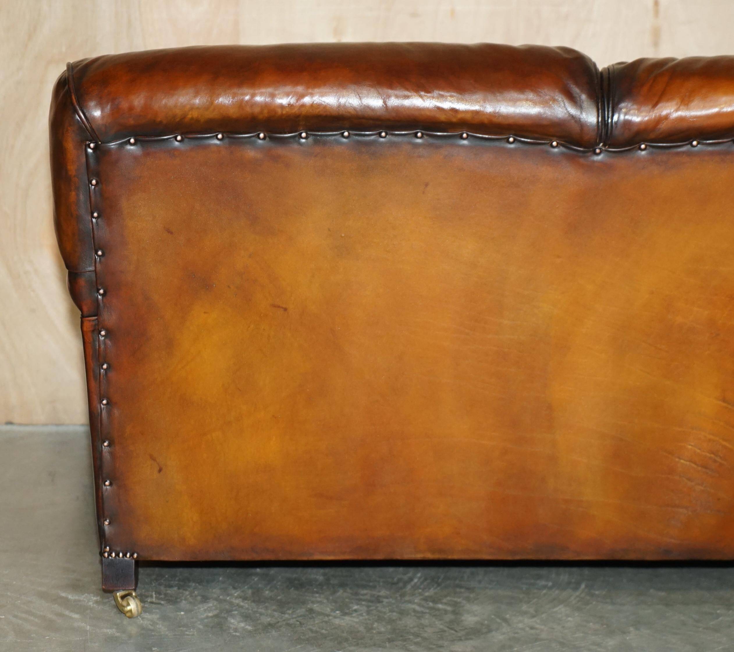 Restored leather Howard & Son canapé style, 204 cm