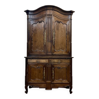 Buffet with 2 bodies in oak and chestnut, Breton work, late 18th century.