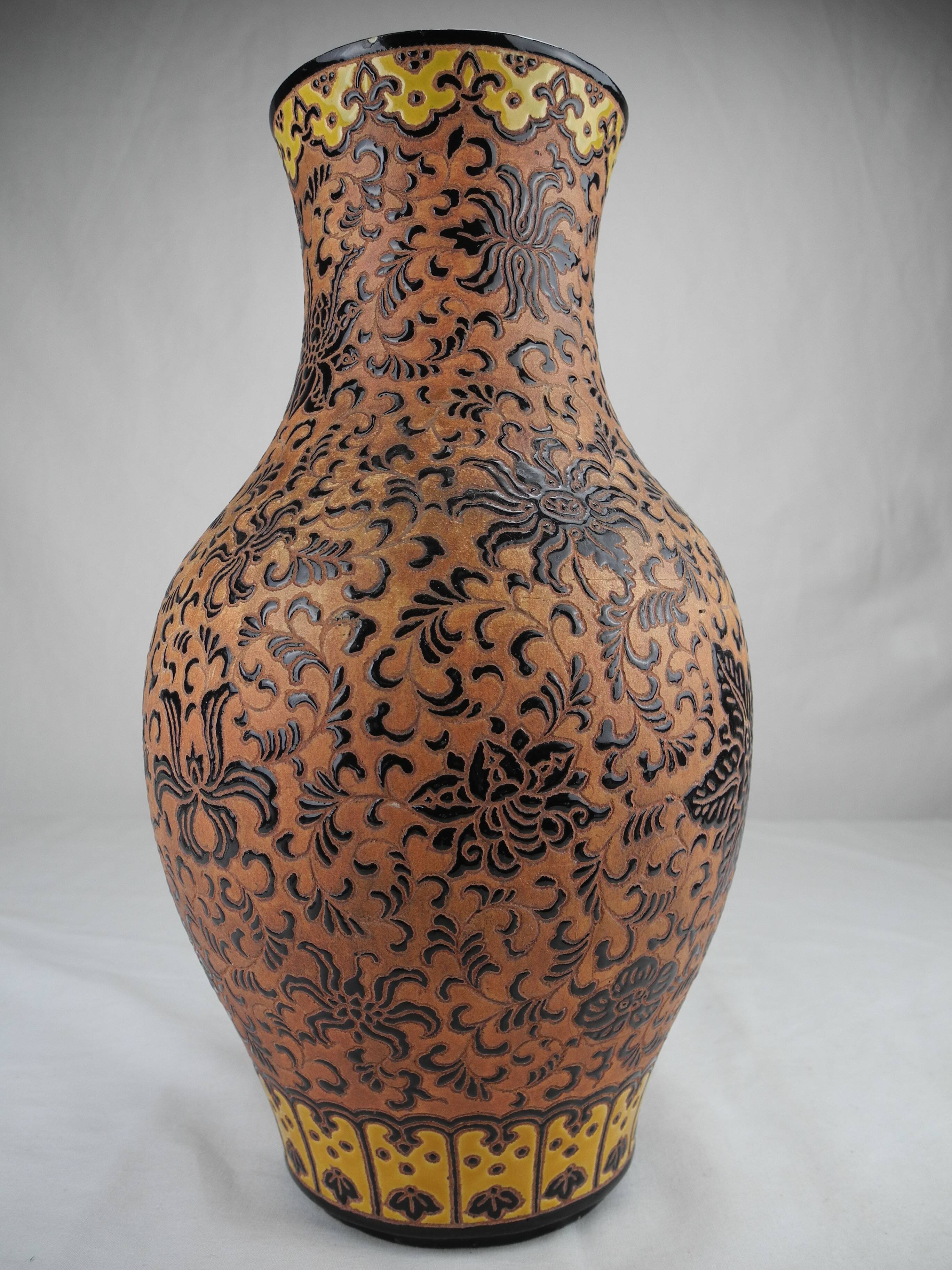Vase grès émaillé bien hoa 1950 vietnamese glazed stoneware vase