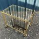 Vintage golden metal rolling dessert trolley