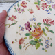 Large old dish in faience Longchamp iron earth Chevrefeuille Flowers