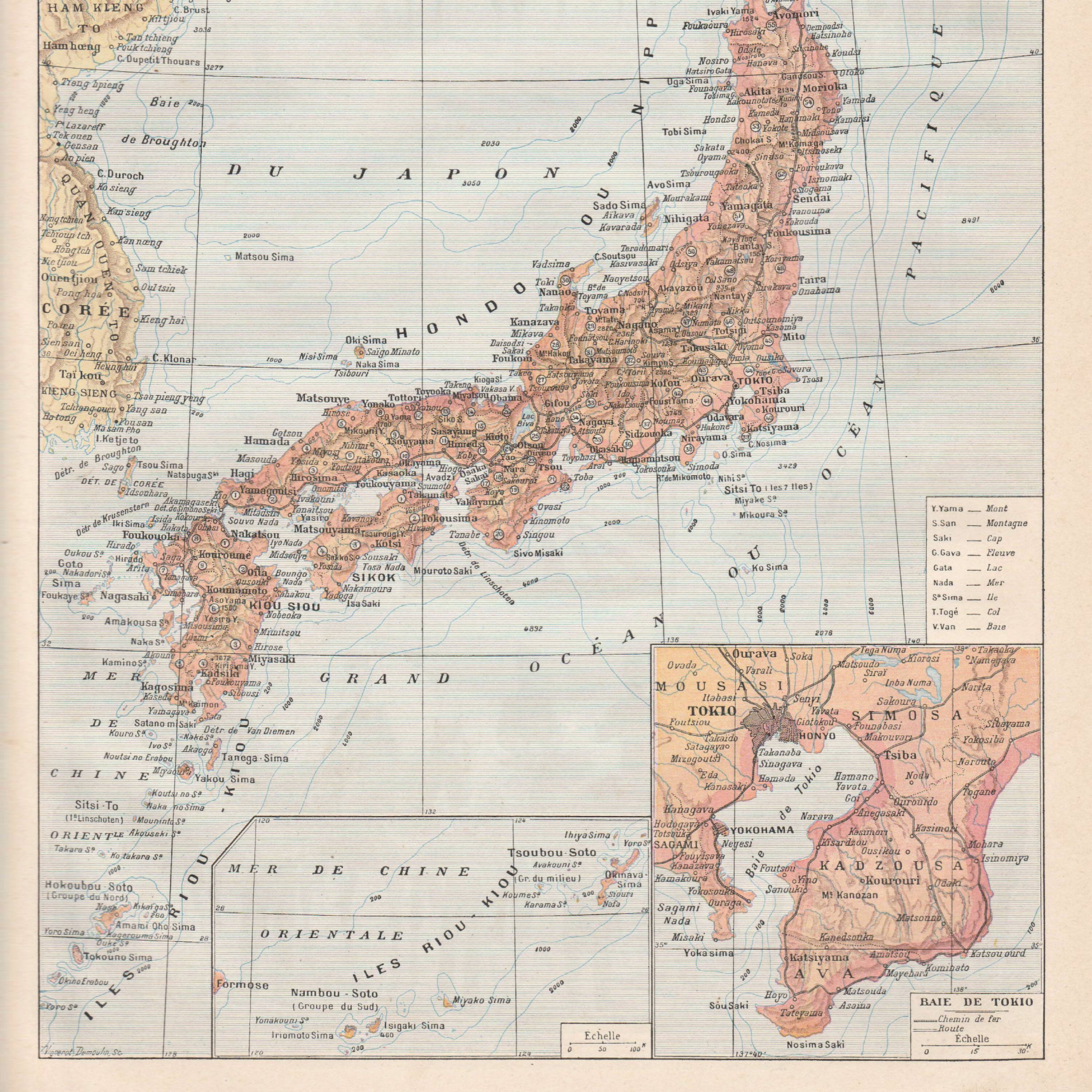 Old map of Japan 1897
