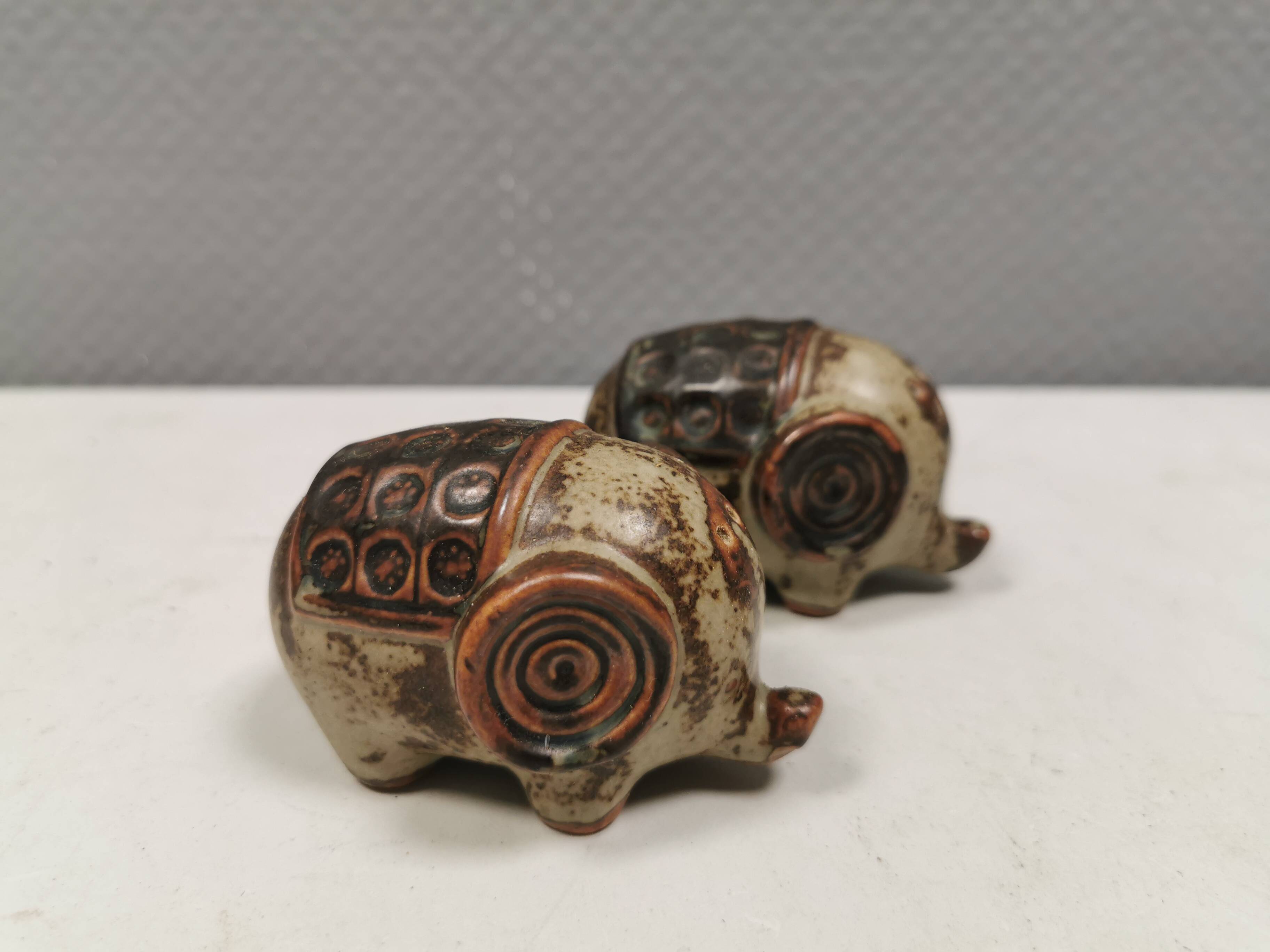 Ceramic elephants as a salt and pepper set made for Danish Søholm 1970-80s