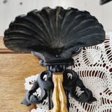 Bénitier crusifix en fonte noir et doré