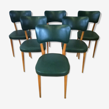 Série des 6 chaises bistrot vintage Baumann