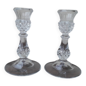 Pair of crystal candlesticks