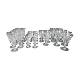 Set of 29 stemmed glasses, flared shape