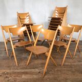 Series of stackable chairs Hiller sleek design Scandinavian look