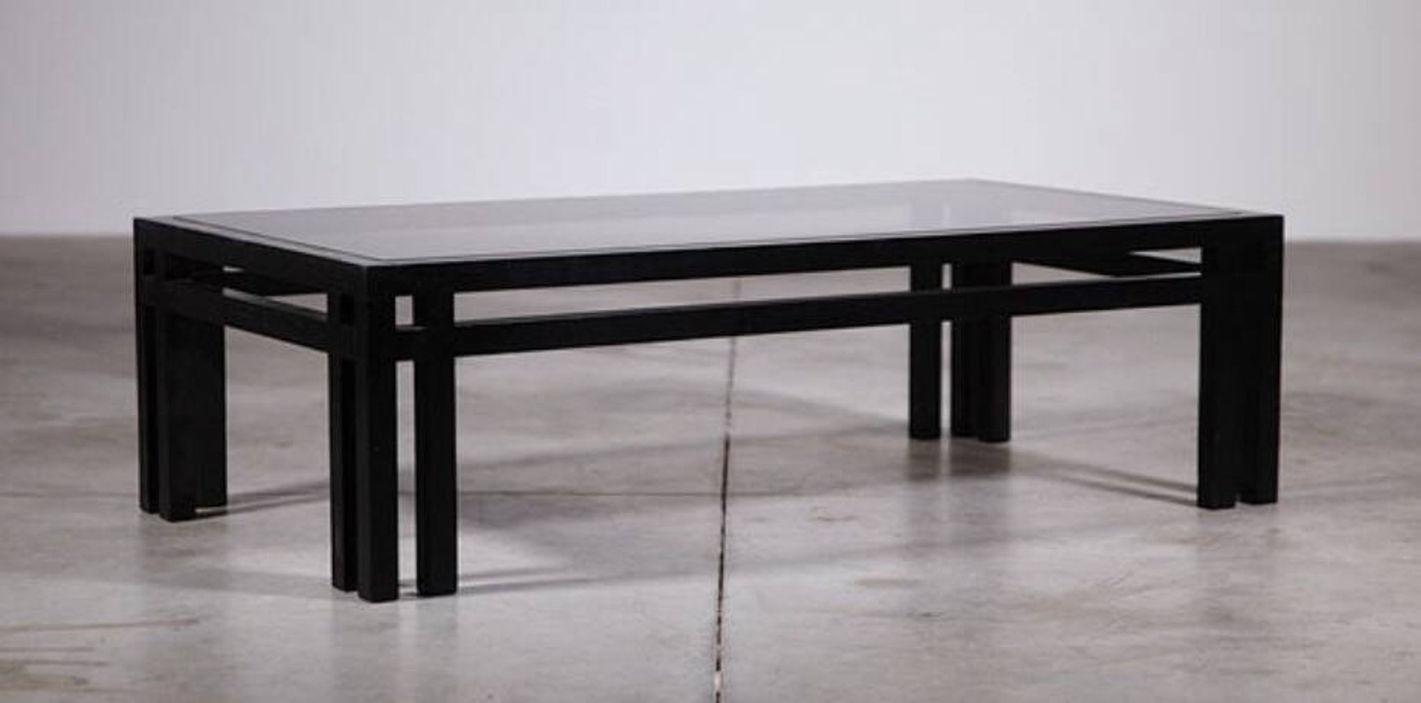 Wood and glass coffee table by Jean-Michel Wilmotte