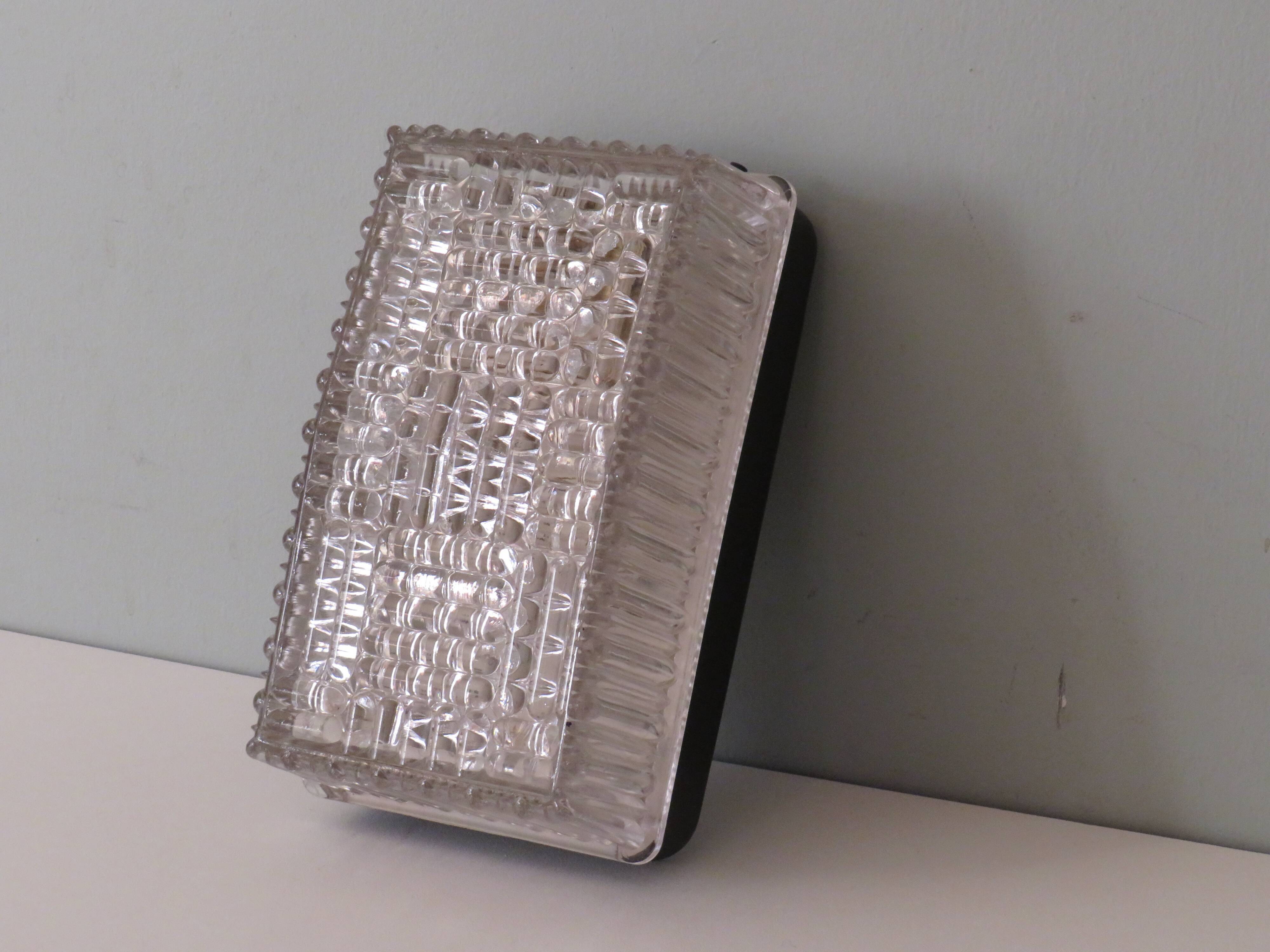 Rectangular brutalist outdoor wall lamp, 1960-1970