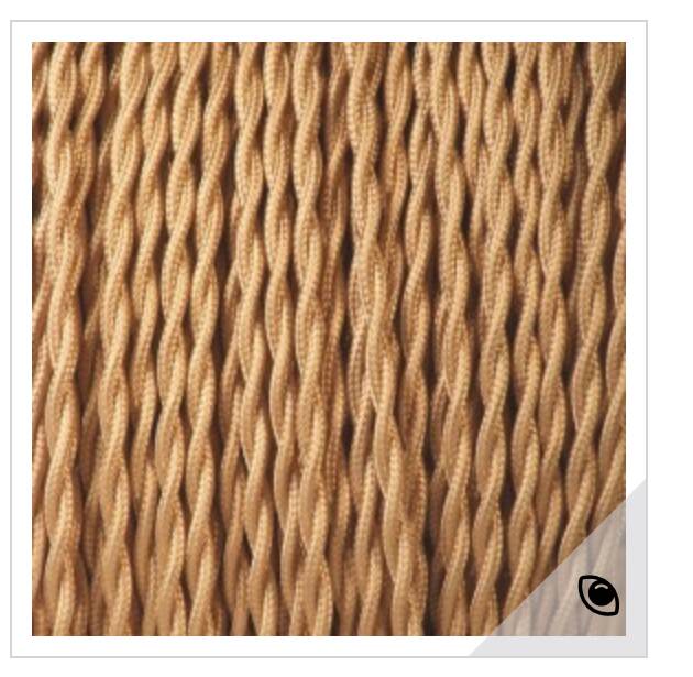 Wooden lamp, fabric cable, cotton lampshade