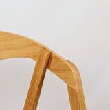 Vintage chairs light oak and beige natural linen