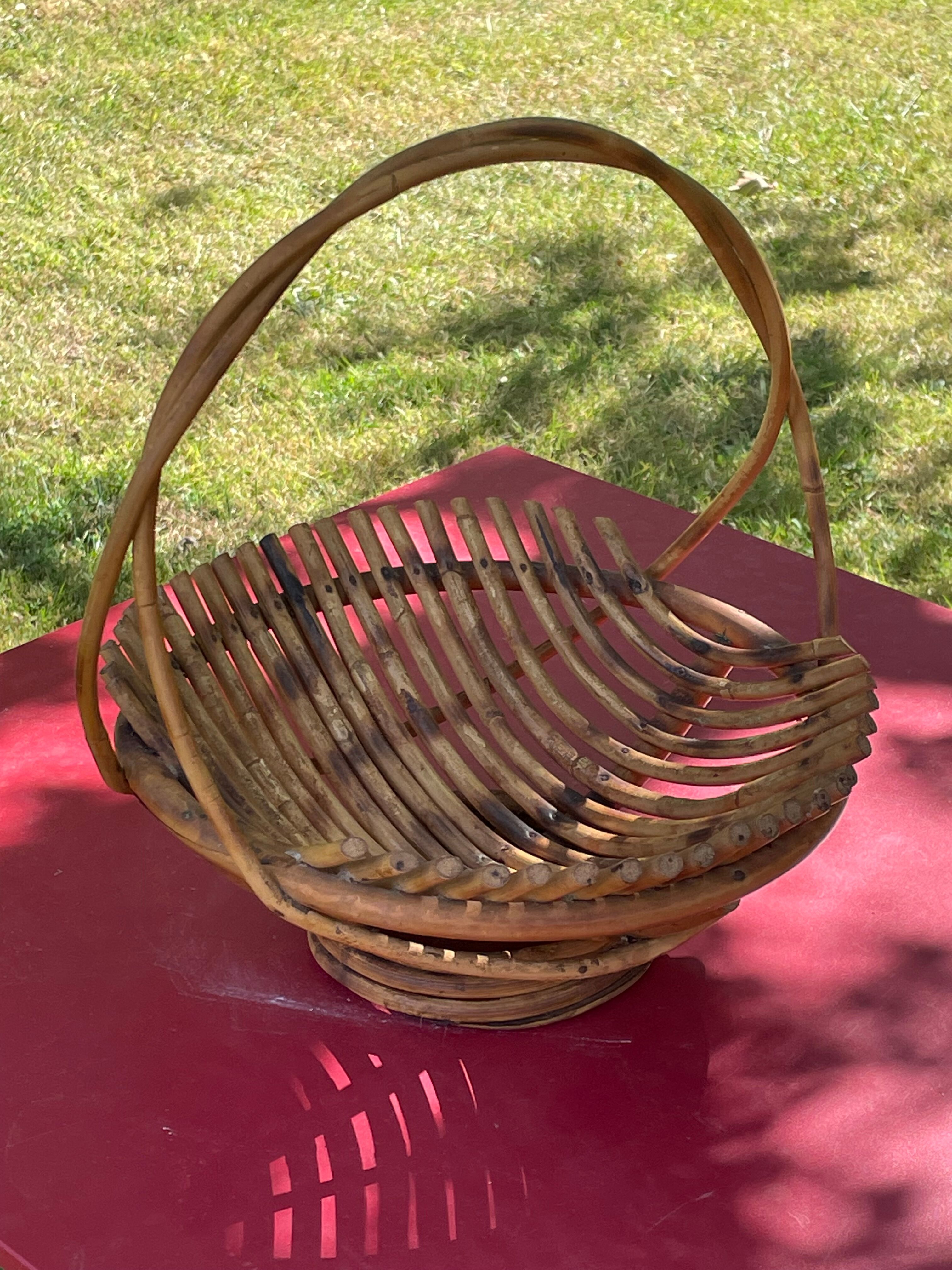 Wooden fruit basket 70s
