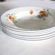Set of 6 hollow plates of Salins, Poppy pattern, opaceline, vintage
