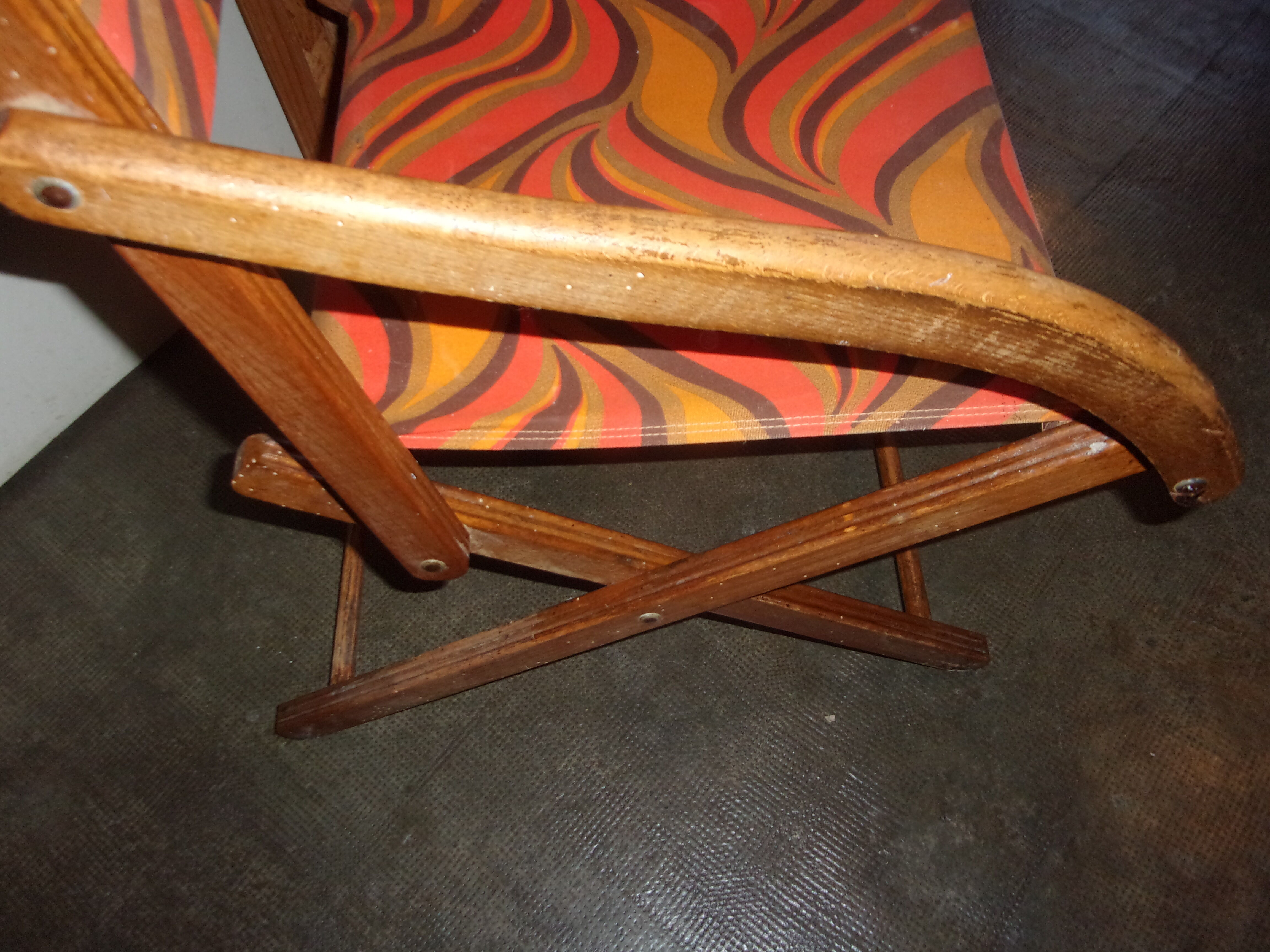 Folding chair wood camping Scandinavian style 1960