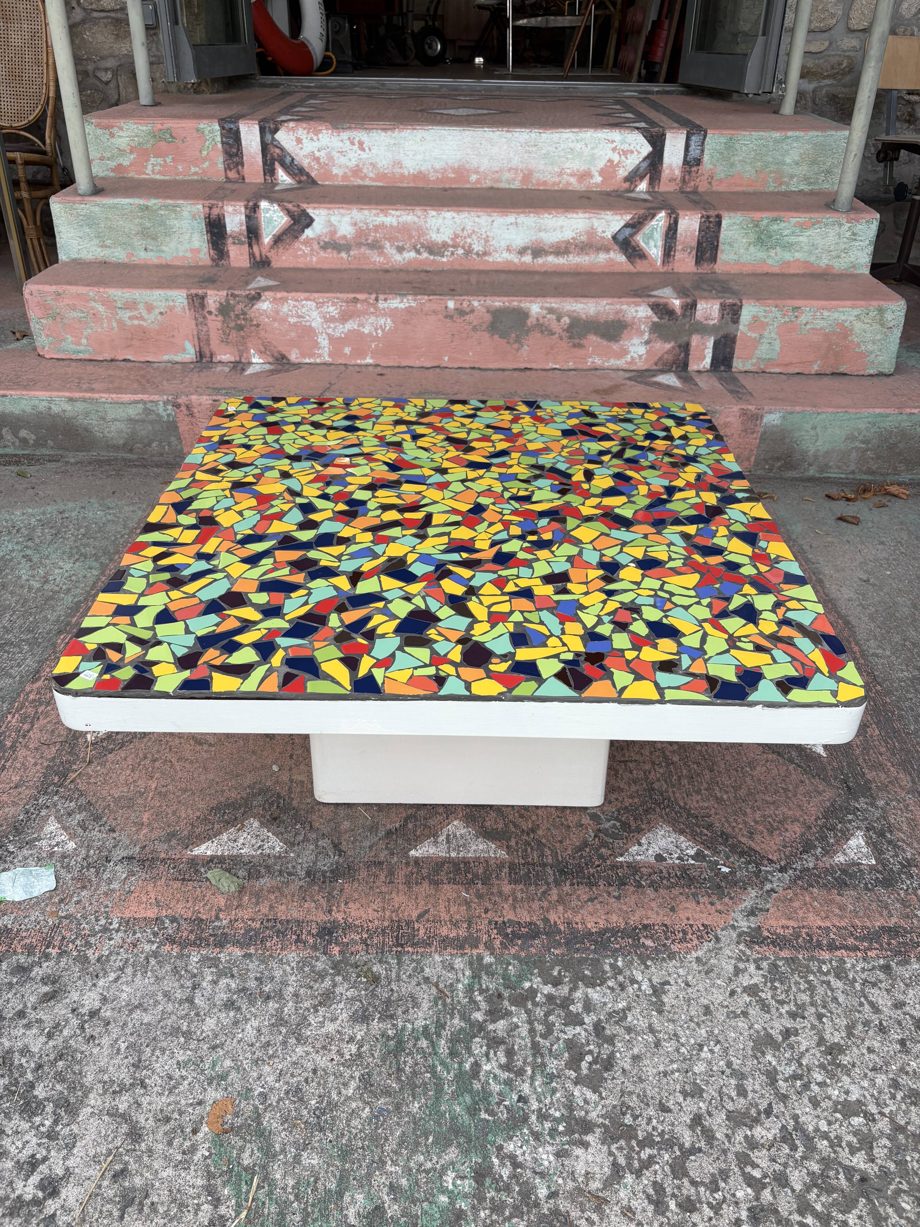 Table basse en micro mosaïques vers 1960