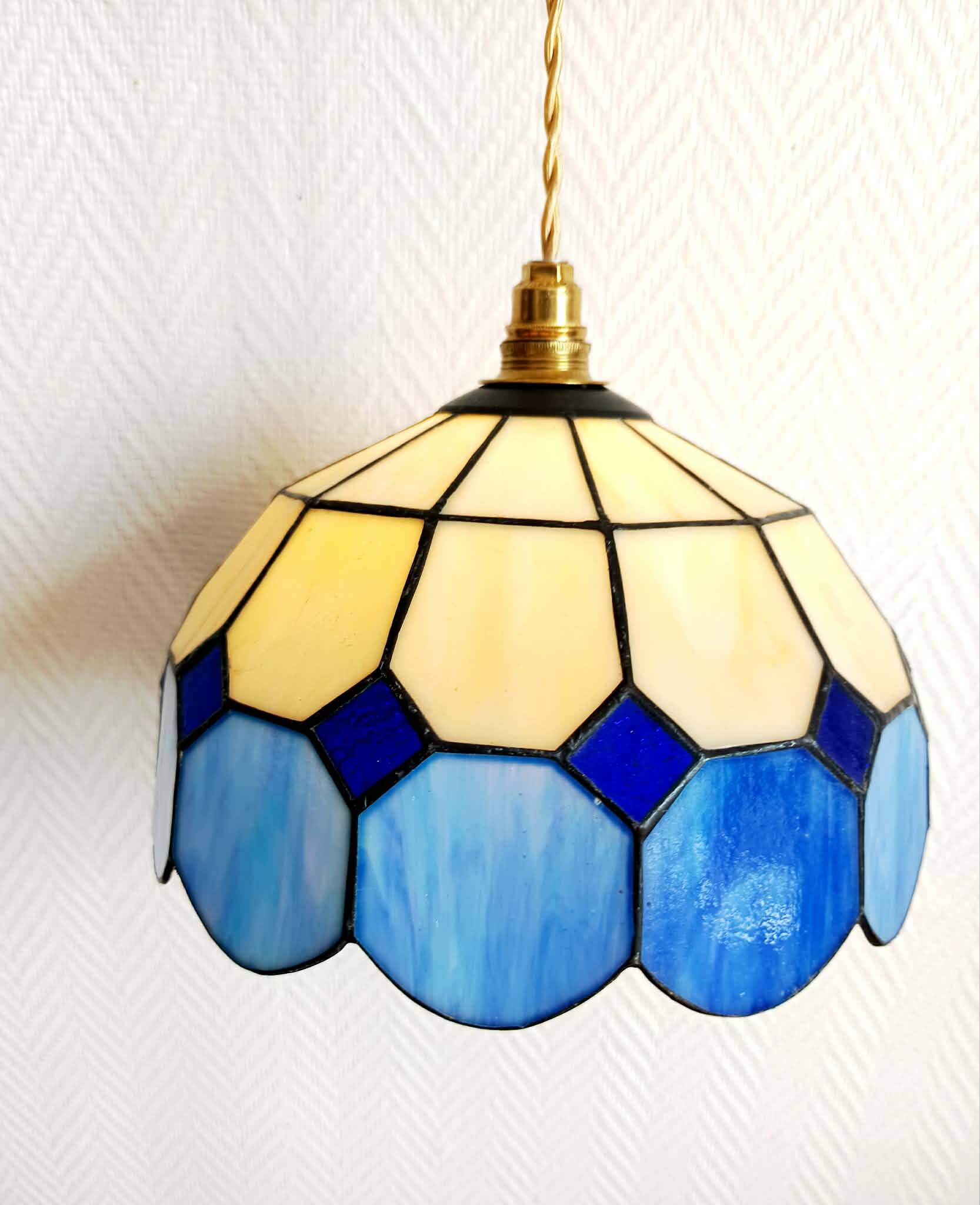 Pair of Art Deco Tiffany style pendant lights