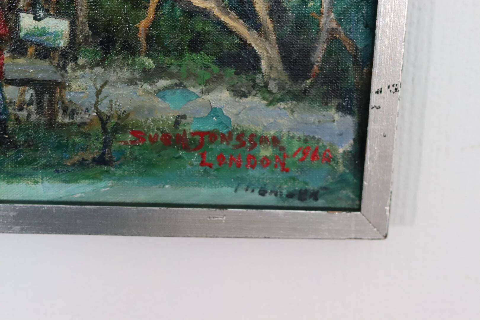 Original Mid Century Swedish Oil on Panel – “London” by Sven Jonsson